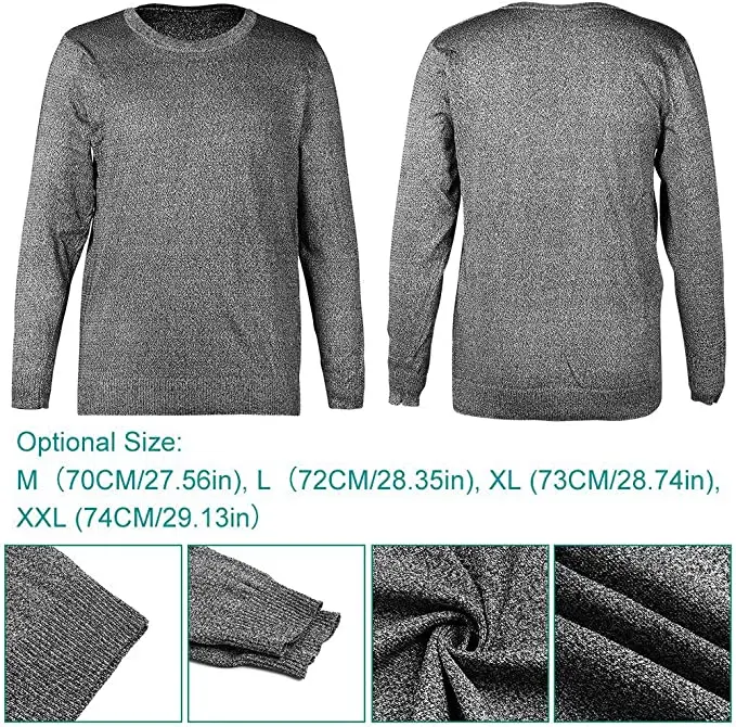 Cut Proof Clothing CE 5 ANSI A4 Soft Knife Cut Resistant Shirts Anti Tearing Anti Slash Round Neck Long Sleeve Anti Cut Clothes