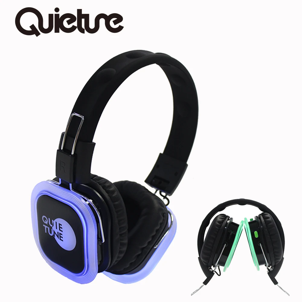 F39 silent disco headphones and transmitter LED noise cancel outdoor party fitness head set hush concert stereo DJ earphone
