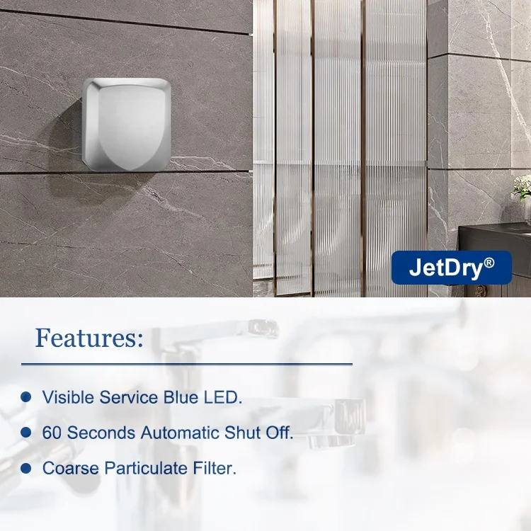 Electric High Speed Stainless Steel Black Automatic Sensing Jet Air Hand Dryer For Bathroom Hotel