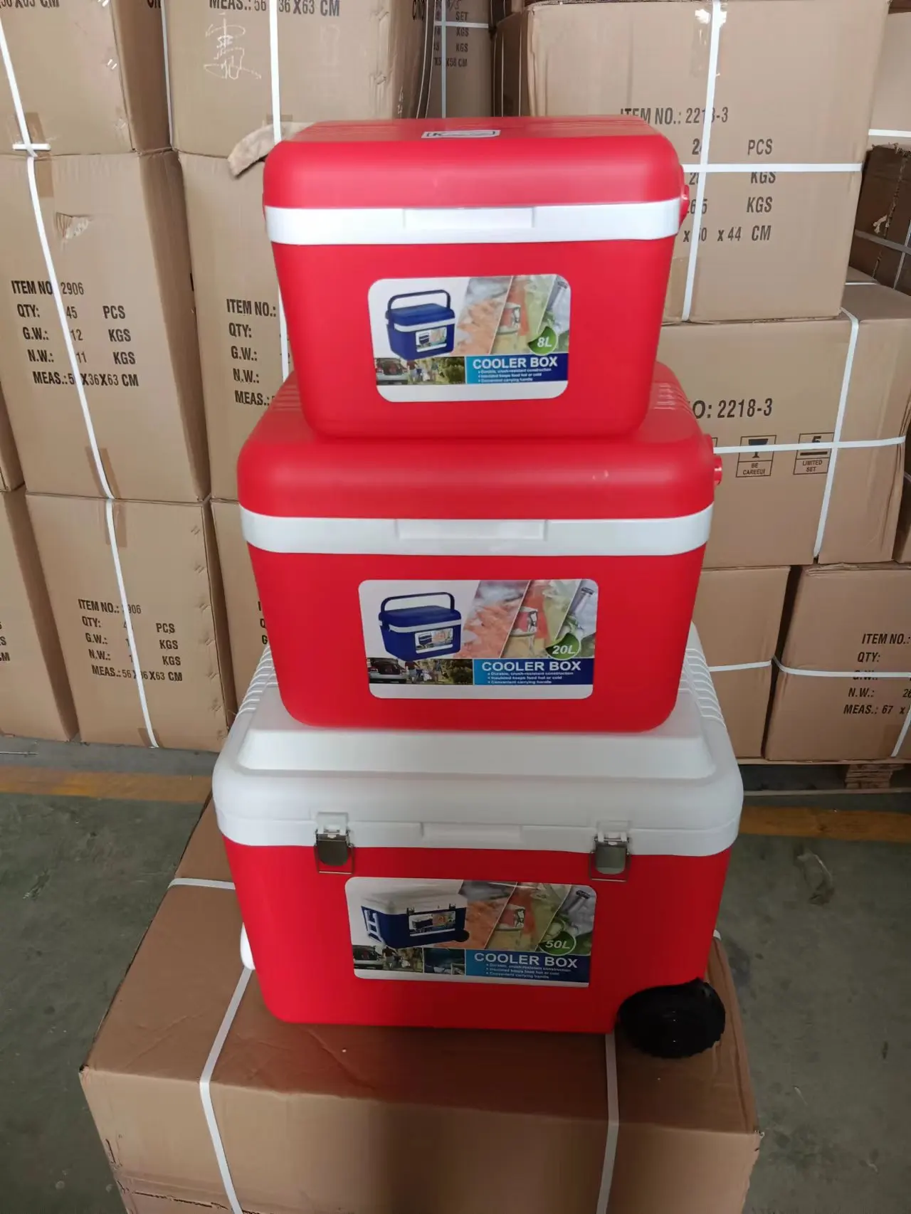 Seawins 8L 20L 50L Set Plastic Outdoor Camping Picnic Beer Cans Ice Cooler Box With Wheels