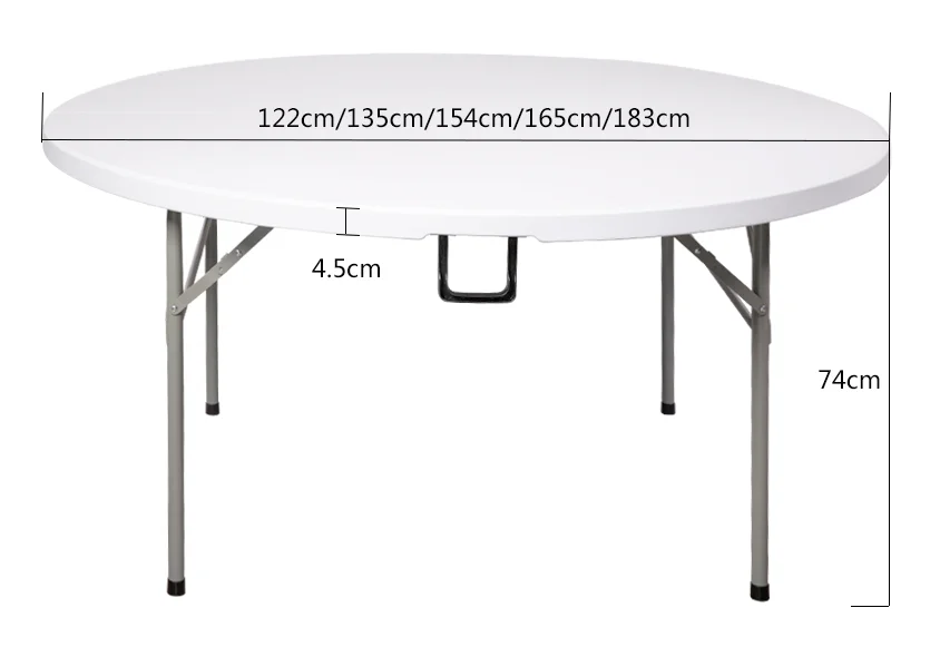 High Quality Wholesale New Design Round Foldable Folding Picnic Table Outdoor white Portable Folding Table
