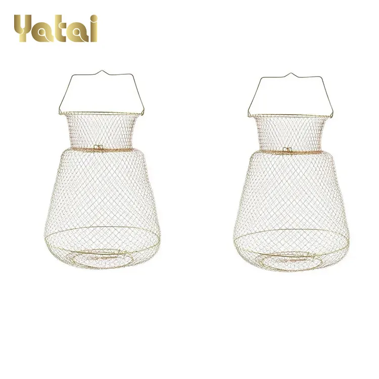 Wire fish basket fishing gear wholesale Iron Wire fish basket fish keeping net crab fishing gear