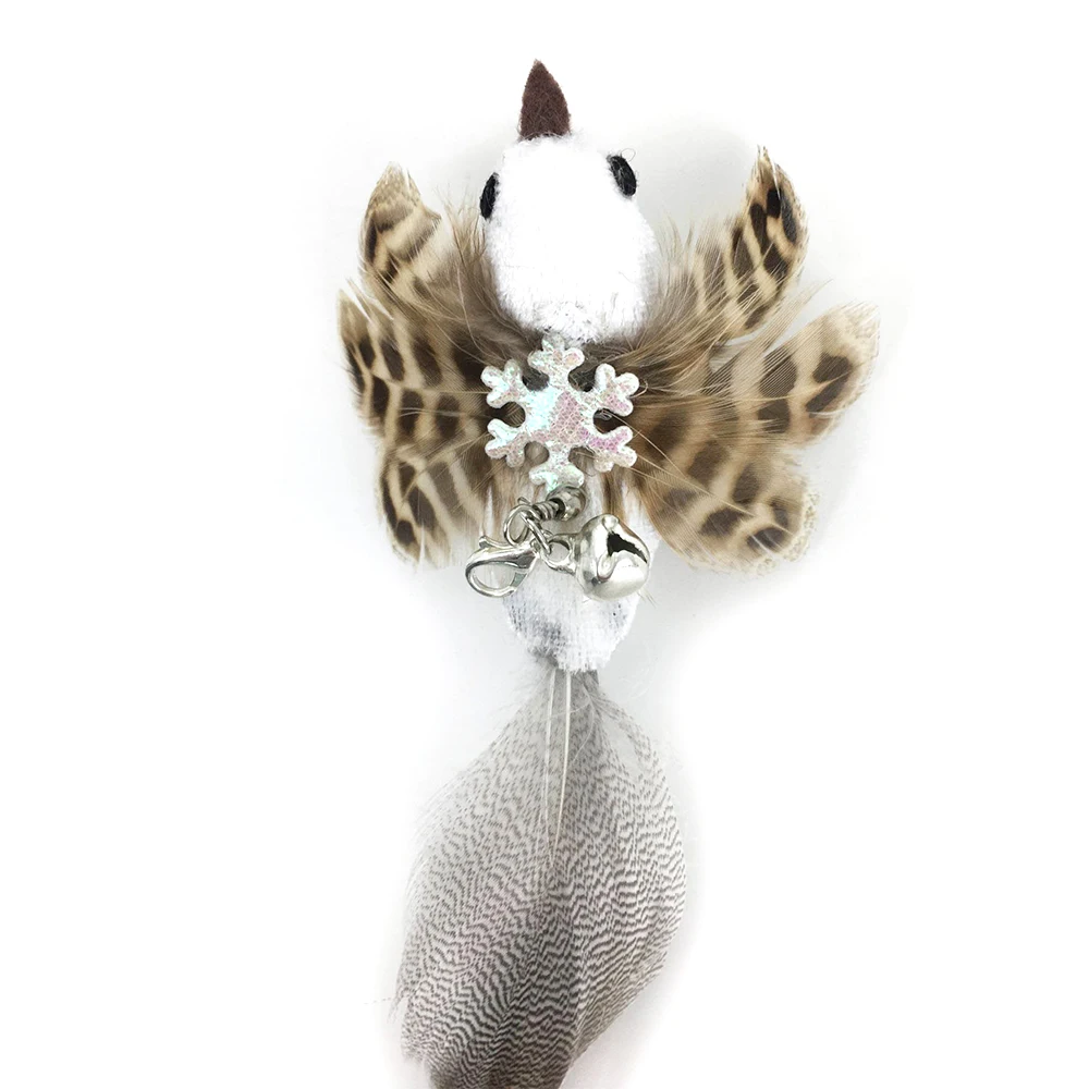 Simulation Bird Interactive Cat Toy Funny Feather Bird With Bell Cat Stick Cat Supplies