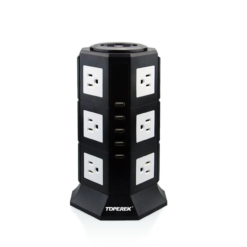 TP-VA5U12S:4 outlet us surge protector double usb charging socket electric 13a socket panel