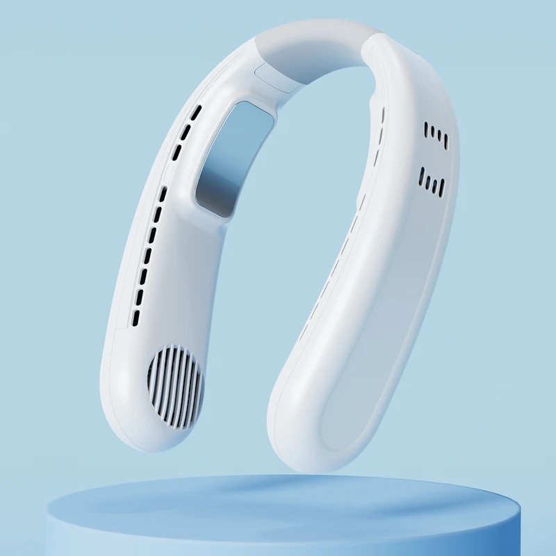 IMYCOO New Arrivals 4000mAh Portable Semiconductor Neck Fan Rechargeable Hand Free Bladeless Cooling Hanging Neck Fan