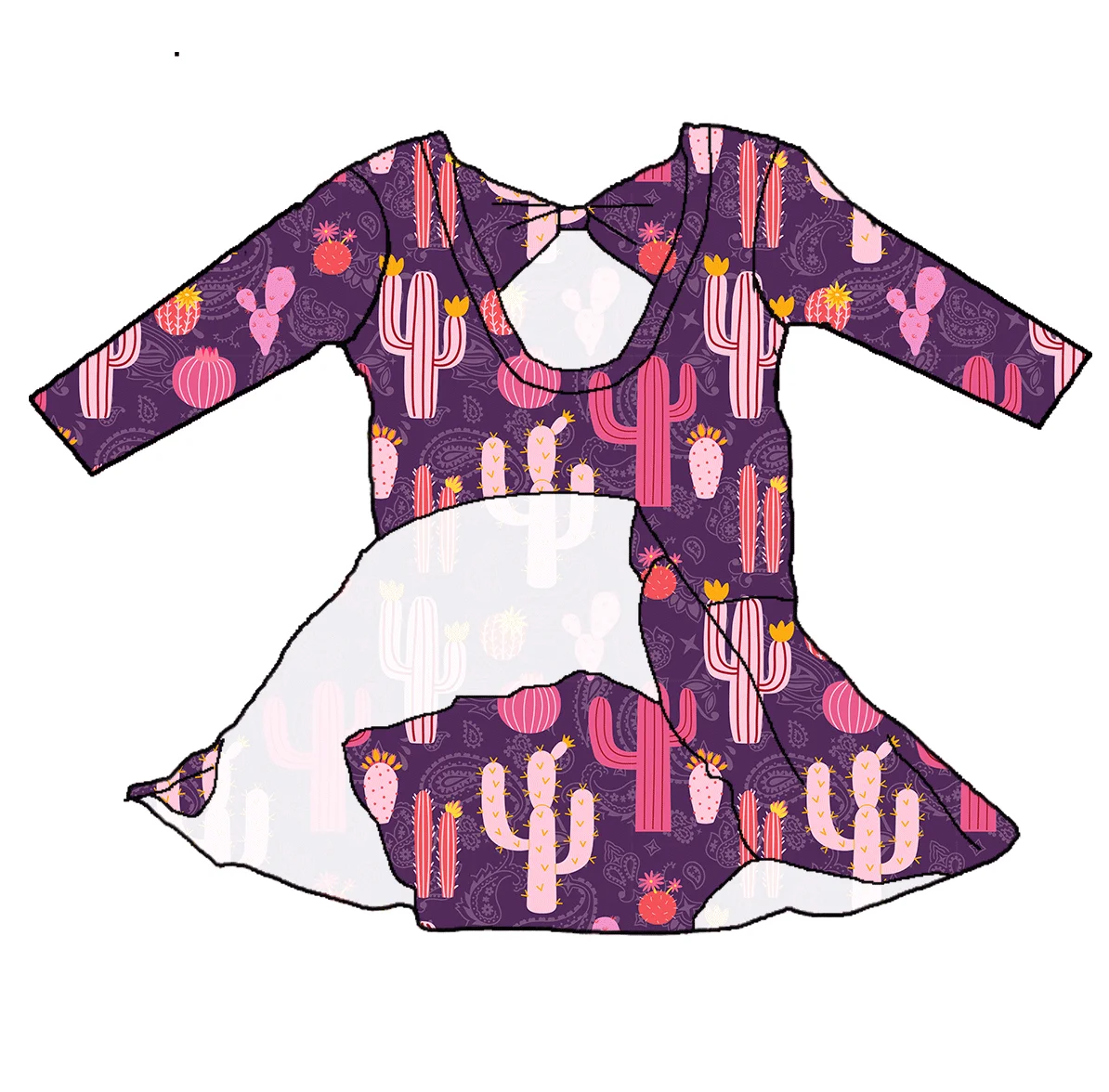 autograph toddler fashion Baby long Sleeve leotard girls sunflower pattern baby dance wear leotard with bow