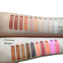 Wholesale OEM blush highlighter private label contour bronzer palette vegan makeup blush
