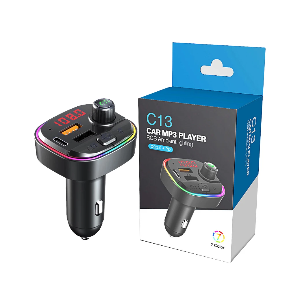 12V 3 port USB Car Charger MP3 Audio Player FM Transmitter Handsfree Aux Modulator Mobile Phone usb car charger