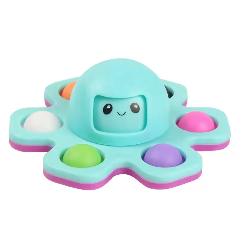 Factory Price silicone Push Popper Simple Mini Reversi Octopus Sensory Bubble Fidget Finger Spinner Toy For Kids and Adults