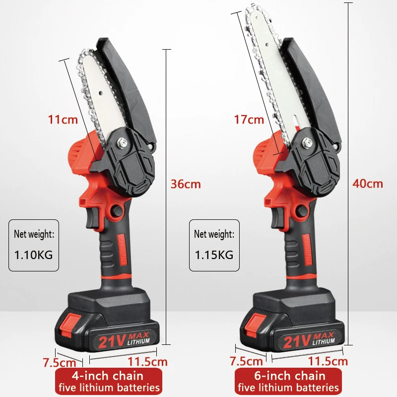 20V Handheld 6Inch Cordless Electric Mini Chain Saw For Wood Cutting
