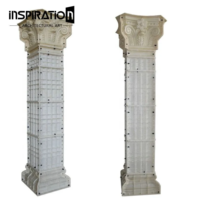 House Construction Concrete Roman Column Silicone Rubber Pillar Molds  ABS Plastic Durable  Baluster Column Mold