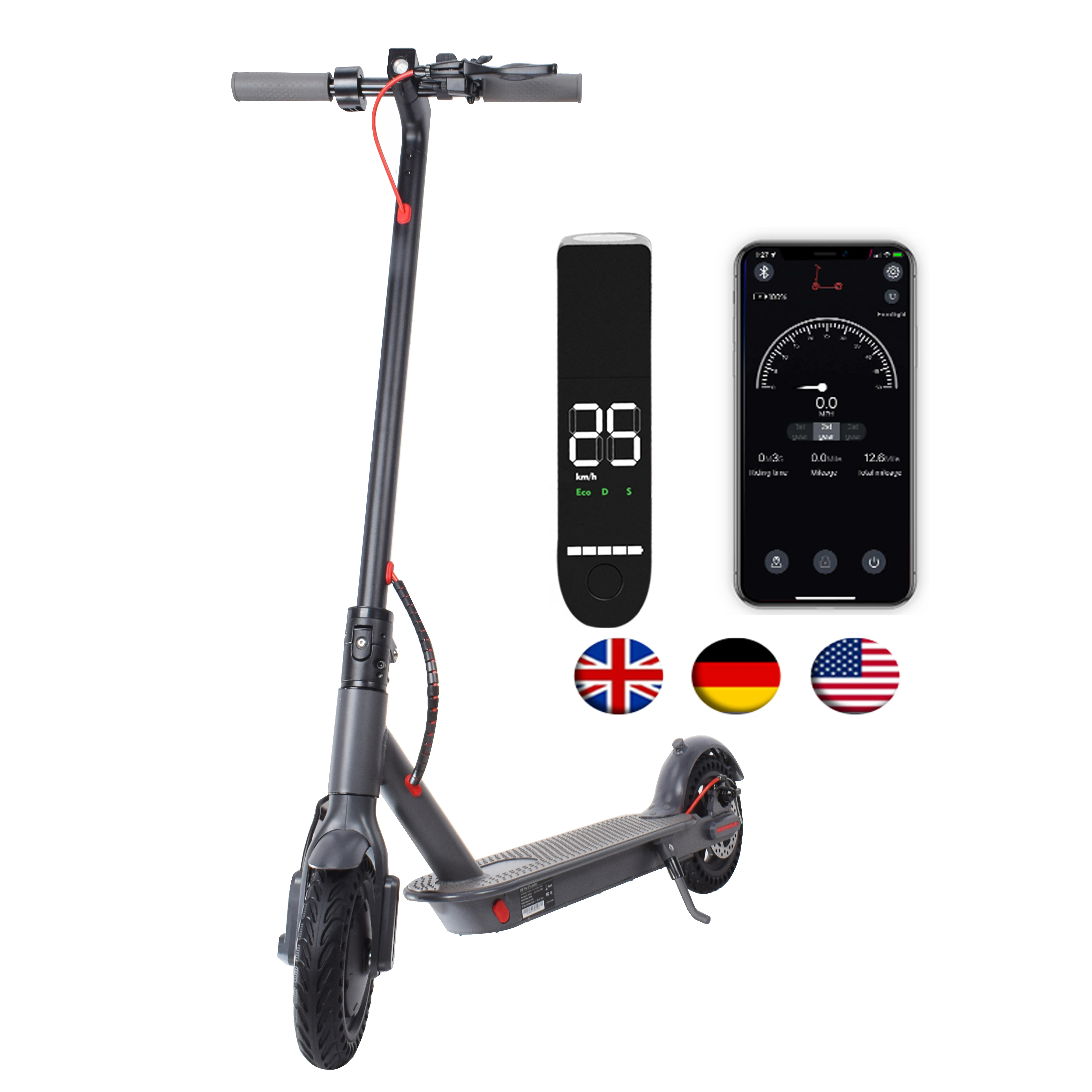 Free tax scooter 350W 8.5inch 7.8/10.4ah hot sale mobility scooter folding Elektroroller europe usa uk electric sharing scooter