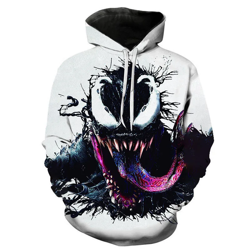 Lcool Custom Men Hip Hop Sportswear Venom Hoodie 3D Printed Oversize Sweatshirts Hoodies