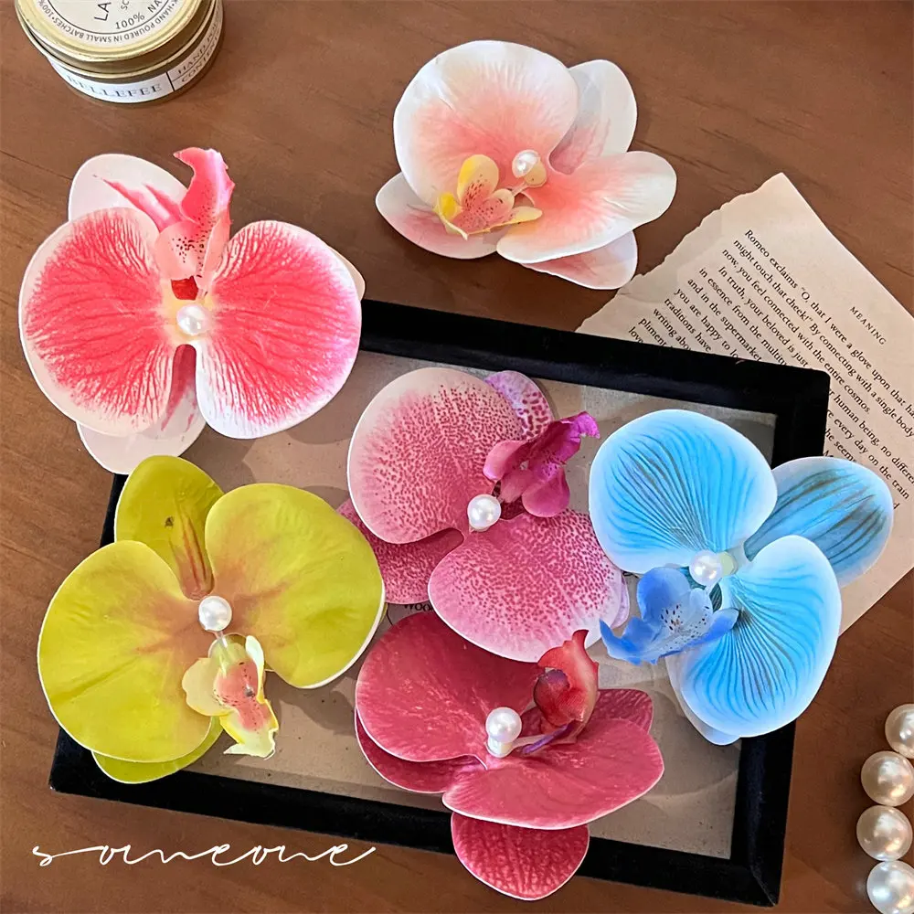 2024 Hot Phalaenopsis flower grab clip hair girl heart side clip hair accessories flower styling headwear for women