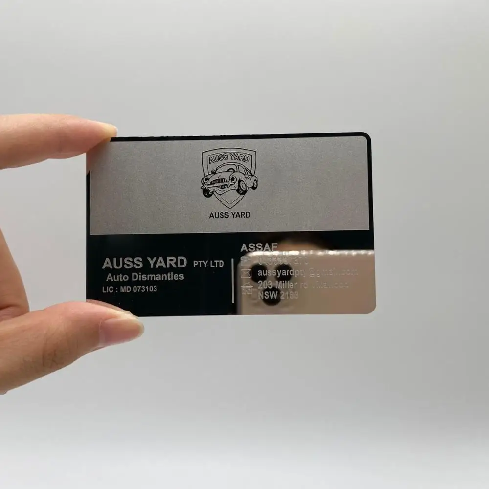 DU silver mirror metal cards