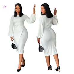 Spring 2023 Fall 2022 Dresses Long Sleeve Dress Women Lady Elegant Modest casual dress For Women