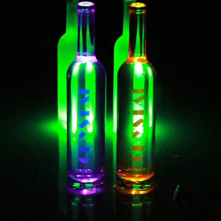 High End 75cl стеклянные алкогольные бутылки печать алкоголя Алкогольная бутылка с светодио дный светильник