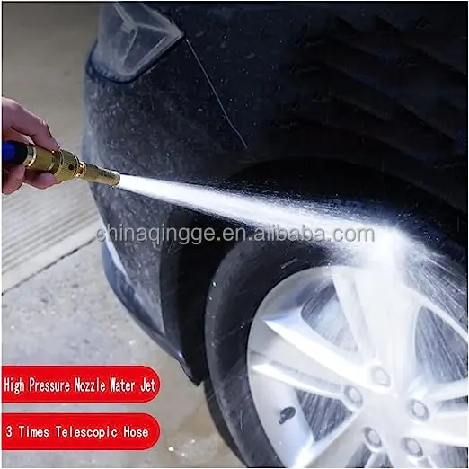 Flexible Expandable Garden Hose Pipe Nozzle Sprayer High Pressure Car Wash Brass Water Gun Quick Connector 100ft Garden Hose