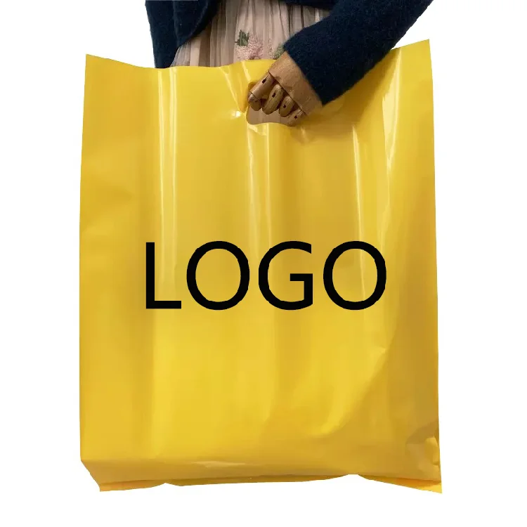 2023 Custom printing heavy duty retail shopping biodegradable die cut plastic bags with logo