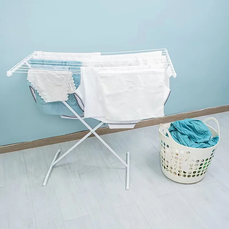 Floor standing simple clothes hanger foldable household indoor baby towel drying balcony without installation of clothes hanger