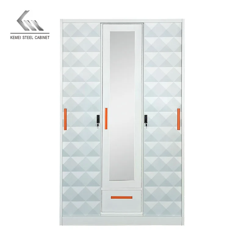 Metal almirah with locker and mirror metal locker wardrobe godrej 3 doors steel almirah locker  with safe box lock