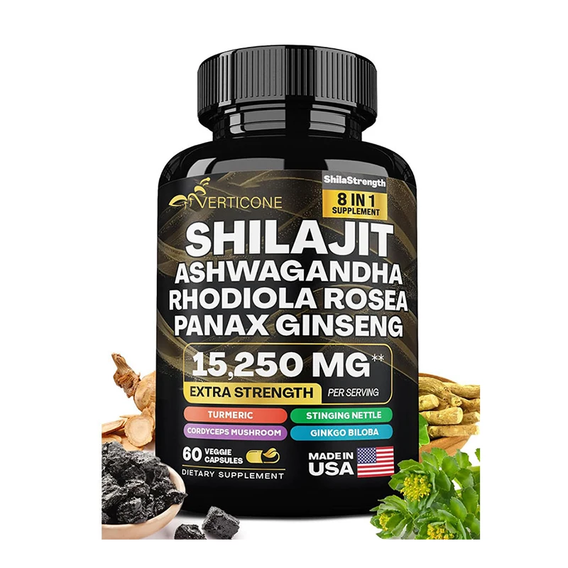 OEM Shilajit в капсулах чистый экстракт шиладжита добавка и порошковые сложные пилюли с натуральными микроминералами гуминовой фульвовой кислоты