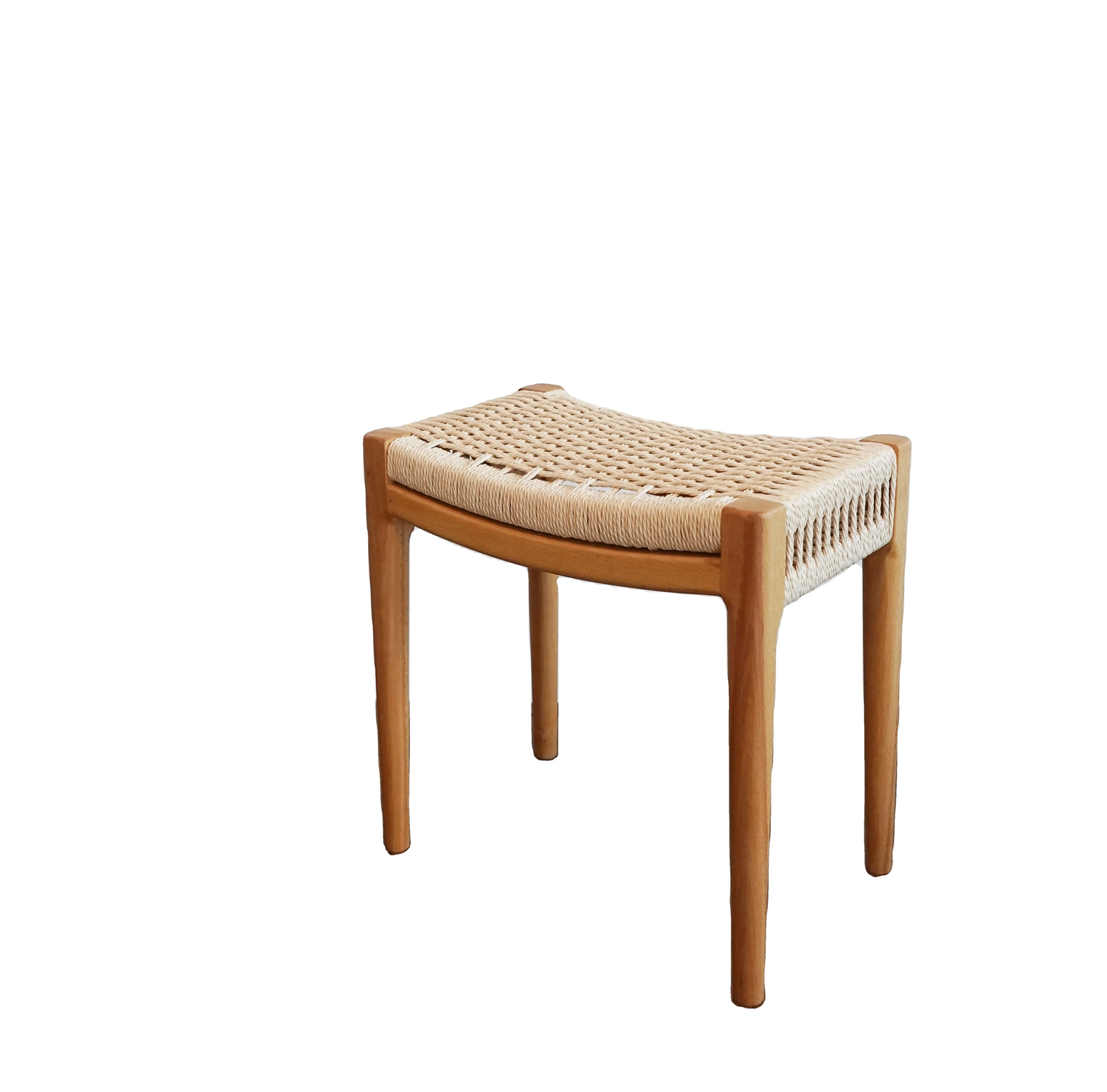 High quality hot selling solid wood woven benches terrace benches restaurant benches