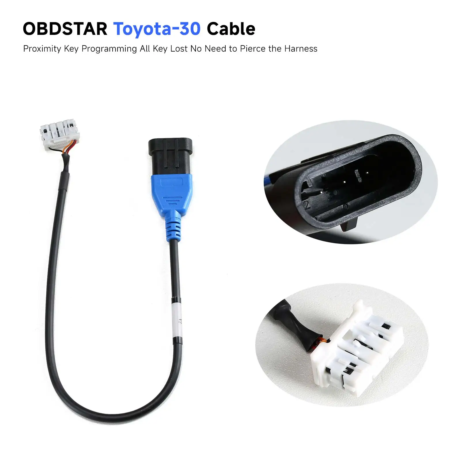 NEW OBDSTAR Toyota-30 V2 Cable 30PIN Connector Proximity Key Program All Key Lost No Need to Pierce the Harness support 4A 8A-BA