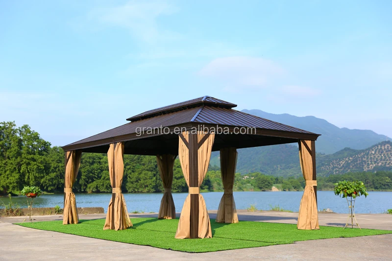 Удобная мебель для отдыха на открытом воздухе, большая беседка, алюминиевый каркас, павильон с занавеской