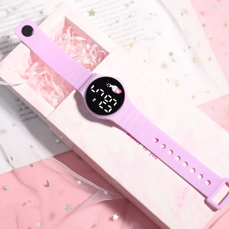 2024 Touching screen digital children wrist watch TPE watches red led wrist watch reloj