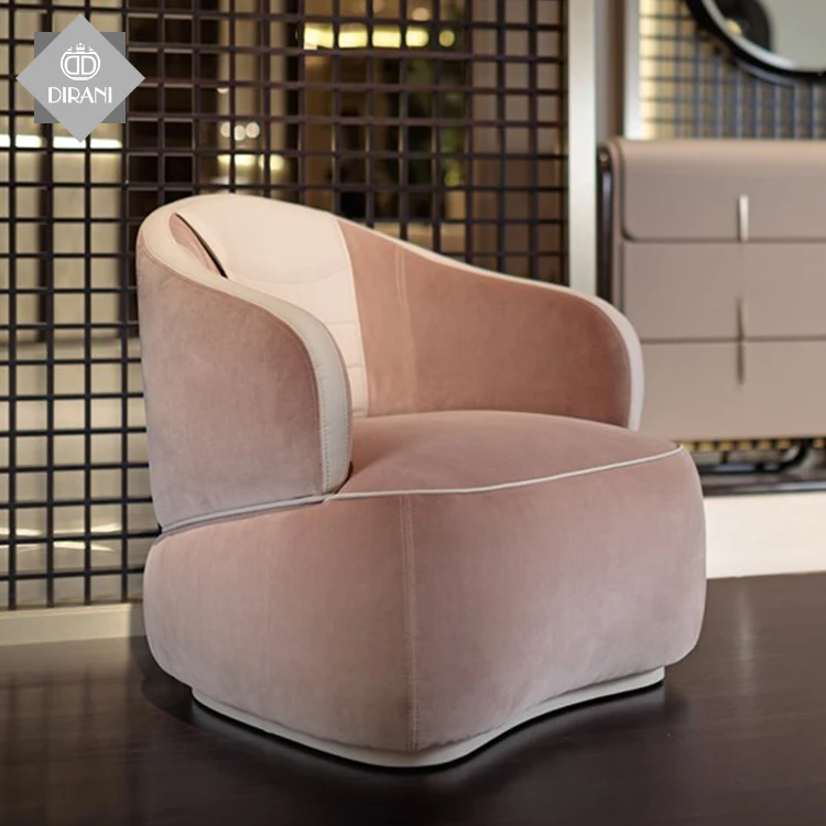 high luxurious unique shape standard single sofa size living room single seat sofa chair single pink red velvet sofa