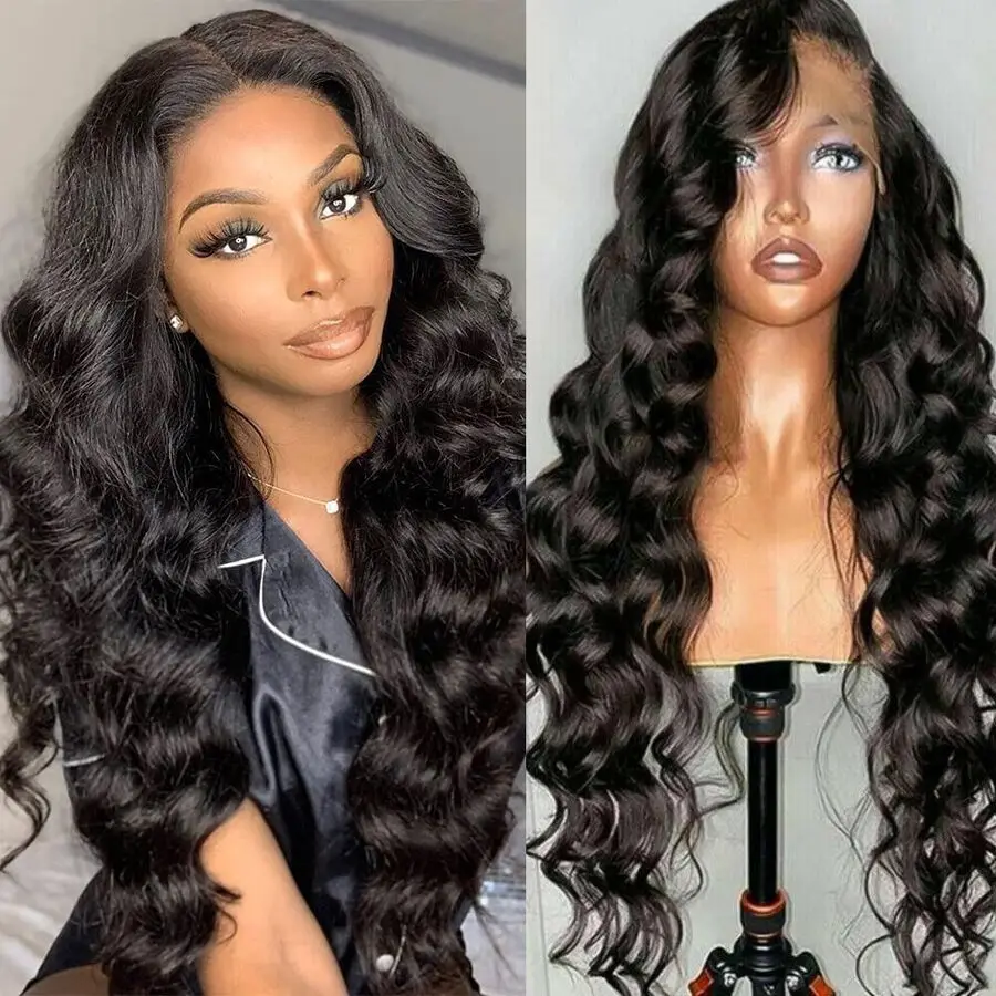 Ready to Ship Human Hair Body wave 13x4 Lace Front Wigs Factory Hot Sale Human Hair Body Wave Swiss Transparent Lace Front Wigs
