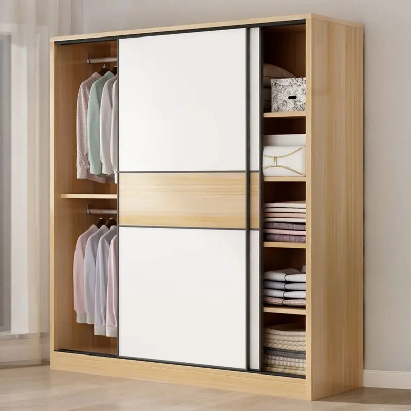 PINAI sliding door closet organizer storage hardware wooden panel walk in wardrobes bedroom closet