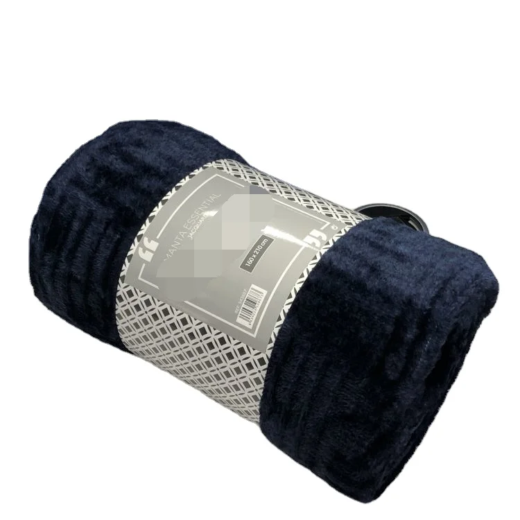 Soft offset solid embossed polyester coral flannel fleece blanket