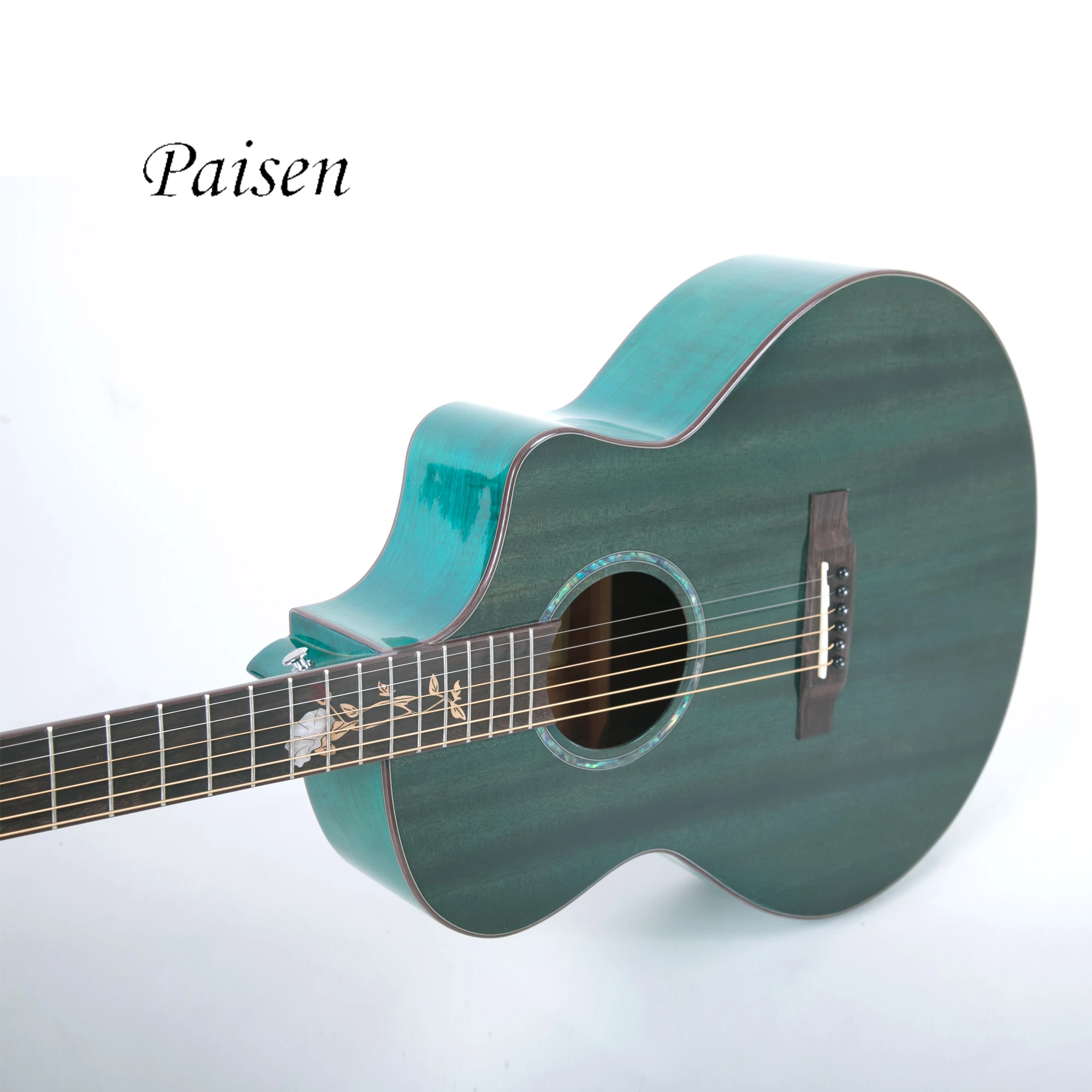Acoustic Guitar 41 Inch Wooden Guitar  Spruce Venee Guitar Transparent green  color Musical Instruments Sales