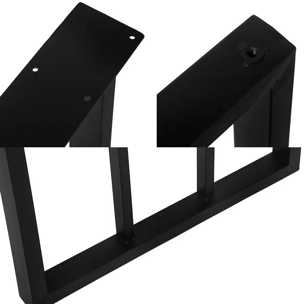 Amazon Hot Sale Black Trapezoid Metal Coffee Table Legs Heavy Duty Furniture Legs