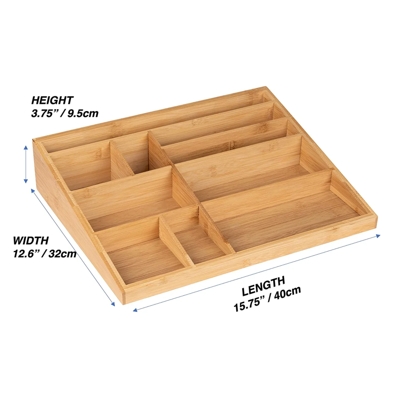 Многофункциональный бамбуковый органайзер для канцелярских принадлежностей