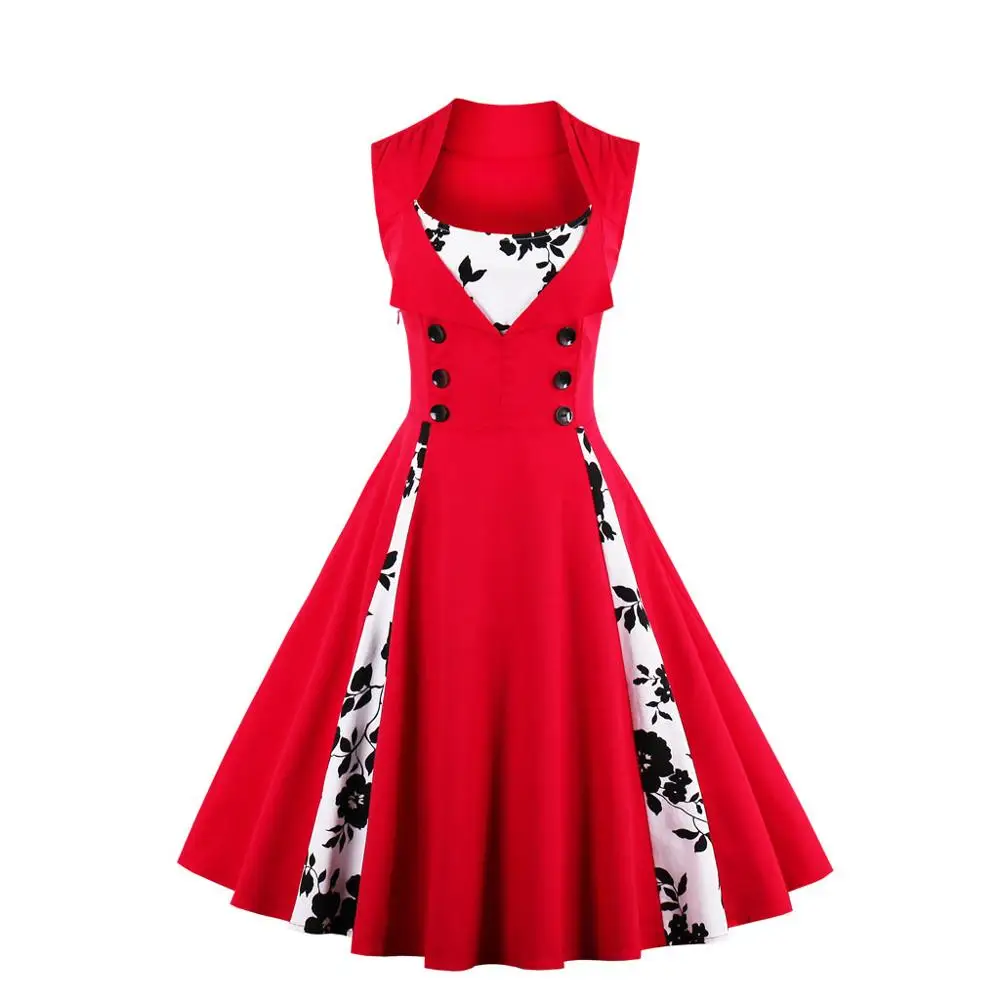 China Factory Direct Sale   zipper  printed cotton  big swing dress Vintage girls party dress