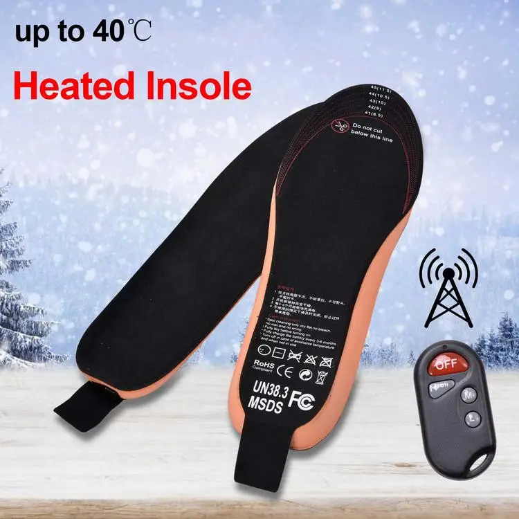 
USB Heated Insoles Winter Feet Warm Smart Remote Control Heating Shoe Mats 