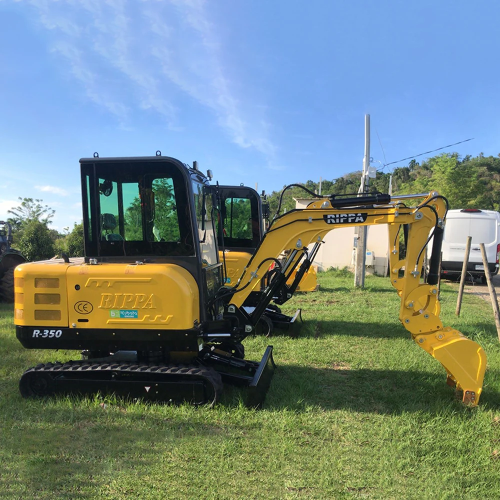 Rippa Kubota Engine Small Digger Mini Bagger 1Ton 2Ton Excavator 3 Ton Crawler Mini Excavator With Epa Ce Euro 5
