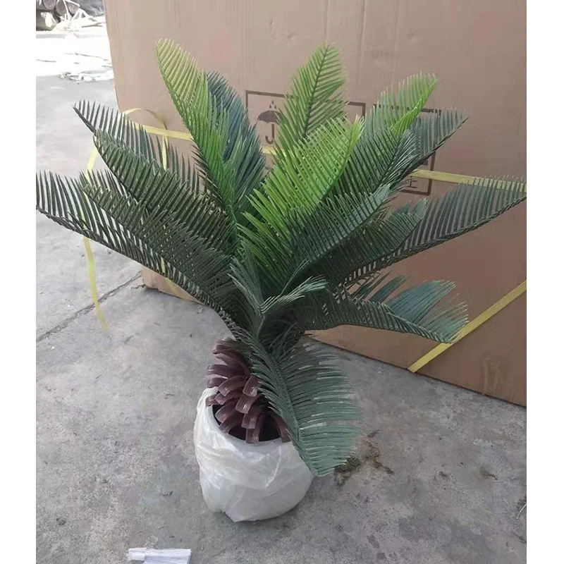 48cm height with 20pcs leaves mini indoor decorative artificial sago cycas revoluta plant palm tree,  cycas artificial