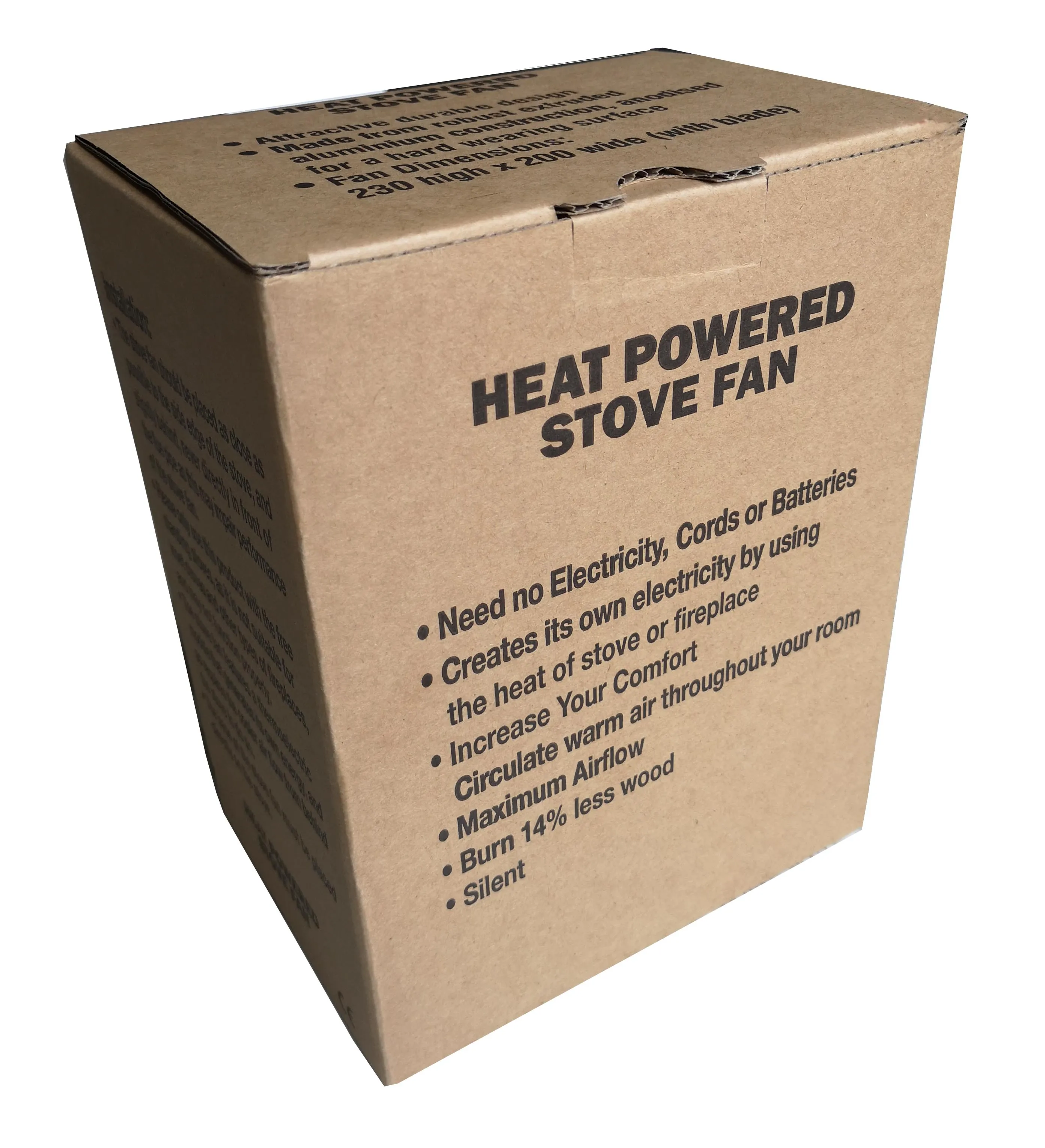 2 Blades Wood Log Burn Wood Burning Winter Stove Fan Eco Fan Large Airflow Self-Powered Silent Fireplace Fan