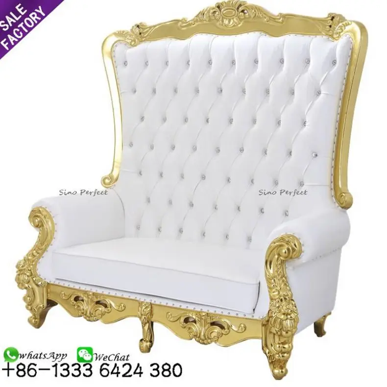Cheap China Antique Gold Double Luxury Royal Bride Throne Chairs Wedding For King And Queen