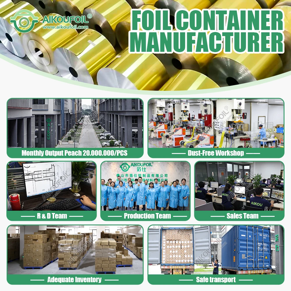 Takeaway Container Aluminum foil turkey trays disposable foil baking pan round black microwave aluminum foil container