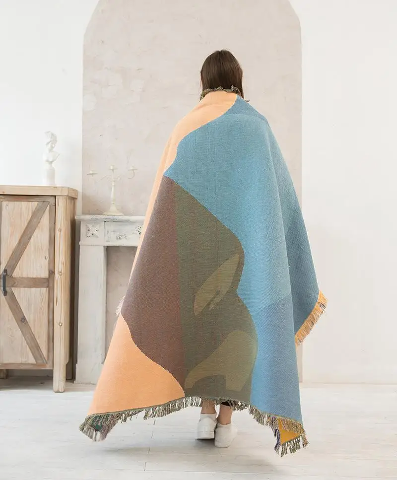 Custom Woven Tapestry Towel Blanket Design Logo - 100% Cotton Polyester Custom Print Woven Blanket