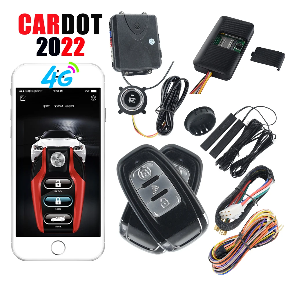 Drop Shipping KOL Cardot 12V One Way  Start Engine Smart Keyless Entry System Push Button Car Alarms