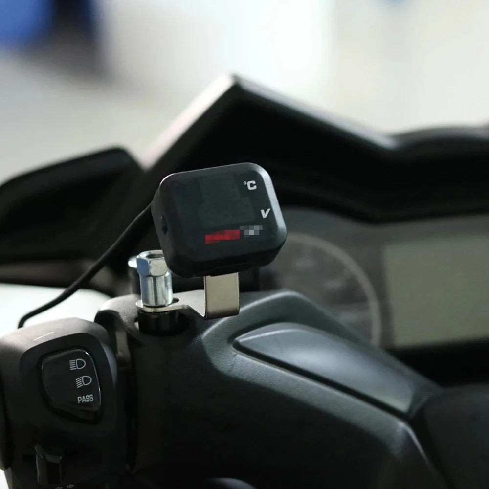 Цифровой измеритель монитор 3 в 1 Зарядное устройство USB для мотоцикла цифровой индикатор Напряжения термометр двойной дисплей метр