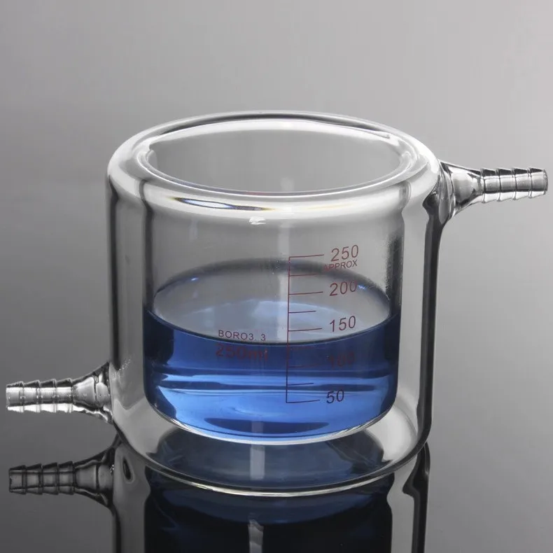 Горячая Распродажа высококачественный двухслойный лабораторный жаккардовый стакан стеклянная реакционная бутылка для продажи