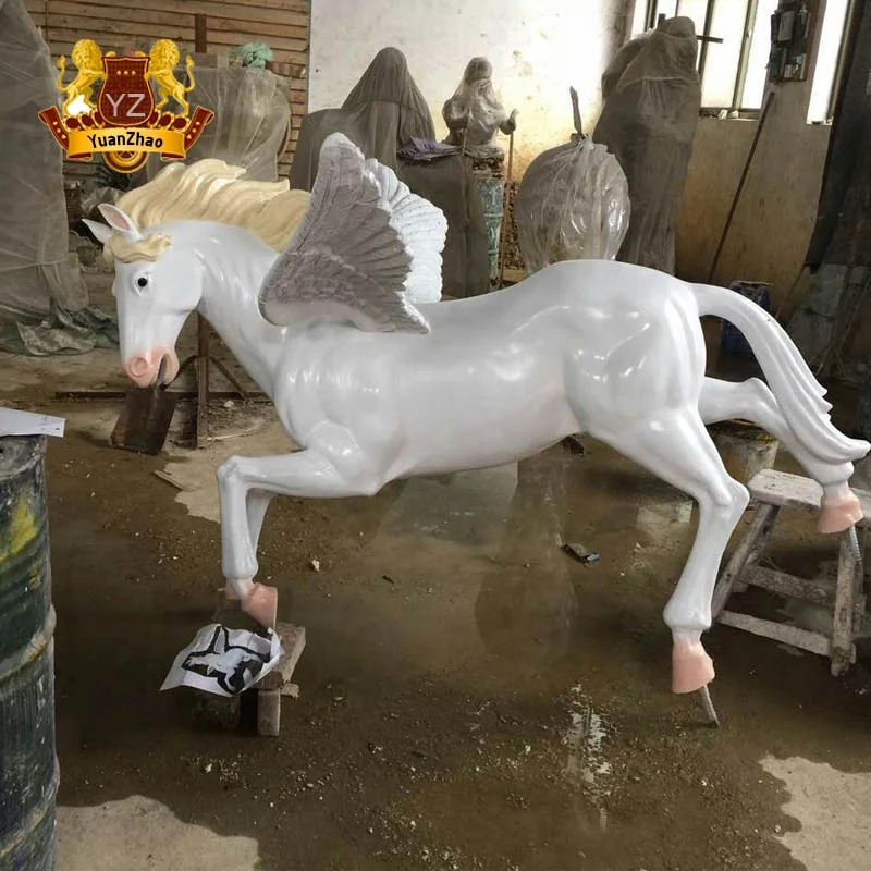 Outdoor decoration life size fiberglass animals horse for garden