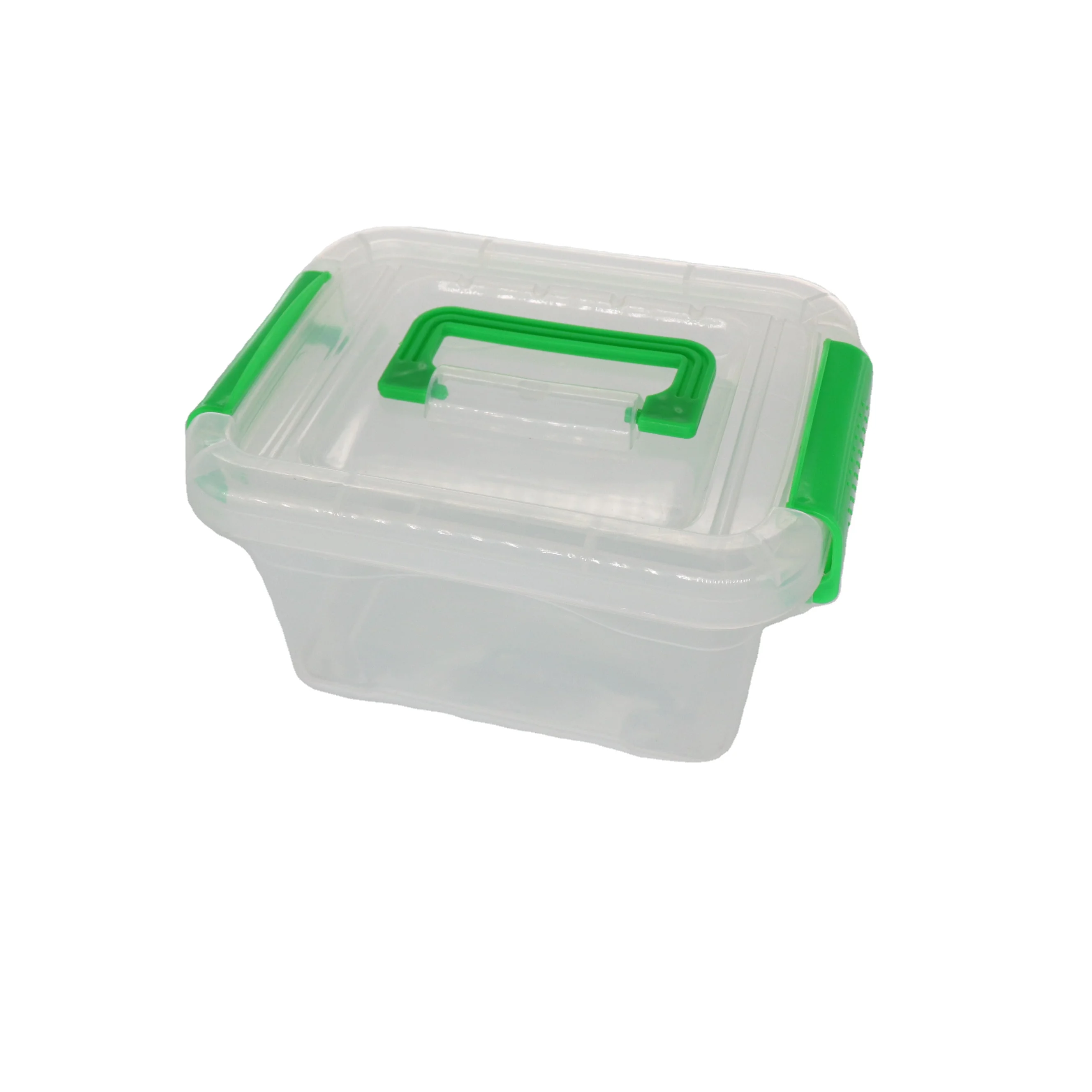 
High Standard Quality Transparent PP Green Small Plastic Storage Box with Lid 